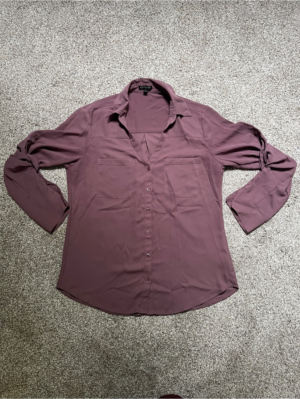Express Women's Dusky Mauve Button Blouse